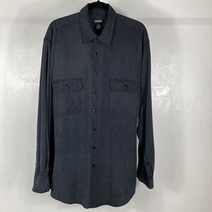 ❤️Last Chance 111 State black casual long sleeve button down shirt size XL Tall